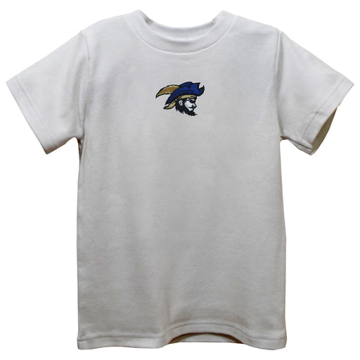 Charleston Southern Buccaneers CSU Embroidered White Knit Short Sleeve Boys Tee Shirt