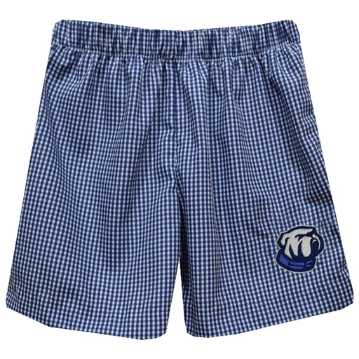 The Citadel Bulldogs Embroidered Navy Gingham Pull On Short
