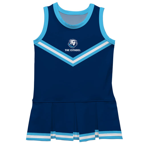 The Citadel Bulldogs Vive La Fete Game Day Blue Sleeveless Cheerleader Dress