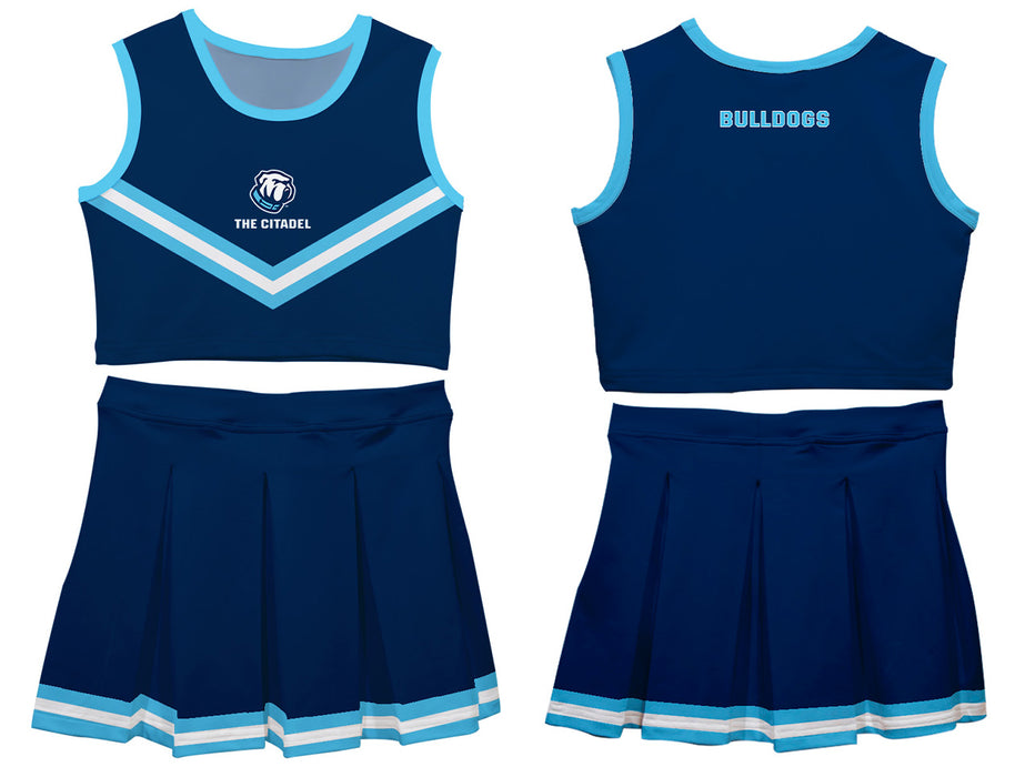 The Citadel Bulldogs Vive La Fete Game Day Blue Sleeveless Cheerleader Set - Vive La Fête - Online Apparel Store