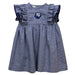 The Citadel Bulldogs Embroidered Navy Gingham Ruffle Dress