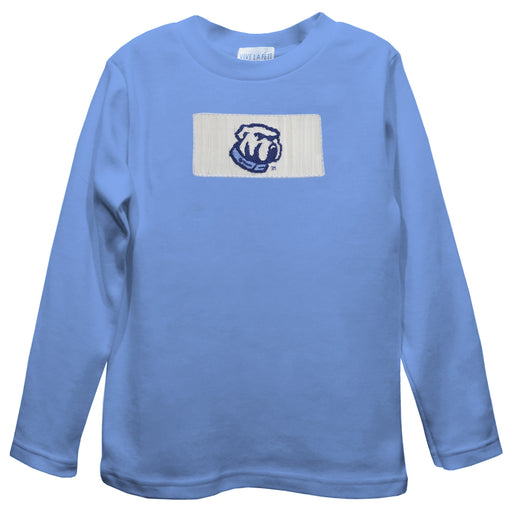 The Citadel Bulldogs Smocked Light Blue Knit Long Sleeve Boys Tee Shirt
