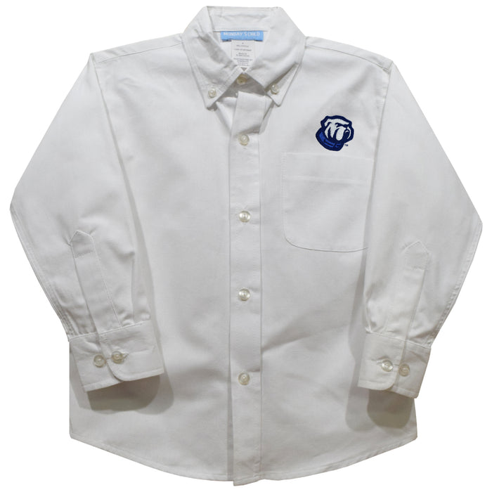 The Citadel Bulldogs Embroidered White Long Sleeve Button Down Shirt