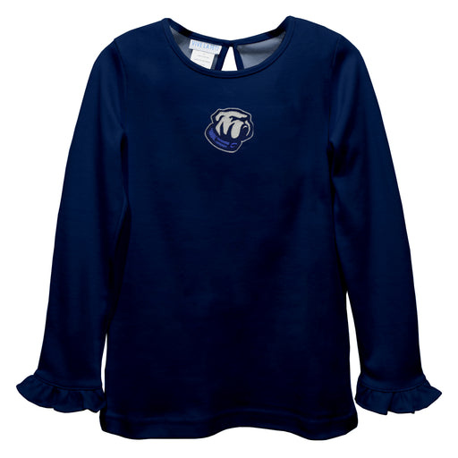 The Citadel Bulldogs Embroidered Navy Knit Long Sleeve Girls Blouse