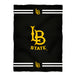 Cal State Long Beach 49ers Vive La Fete Game Day Soft Premium Fleece Black Throw Blanket 40" x 58” Logo and Stripes - Vive La Fête - Online Apparel Store