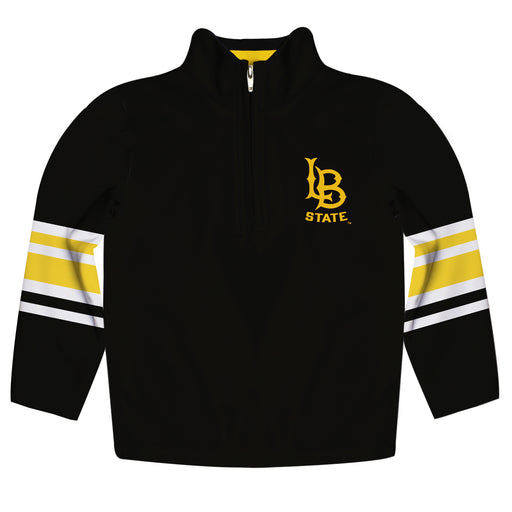 Cal State Long Beach 49ers Vive La Fete Game Day Black Quarter Zip Pullover Stripes on Sleeves - Vive La Fête - Online Apparel Store