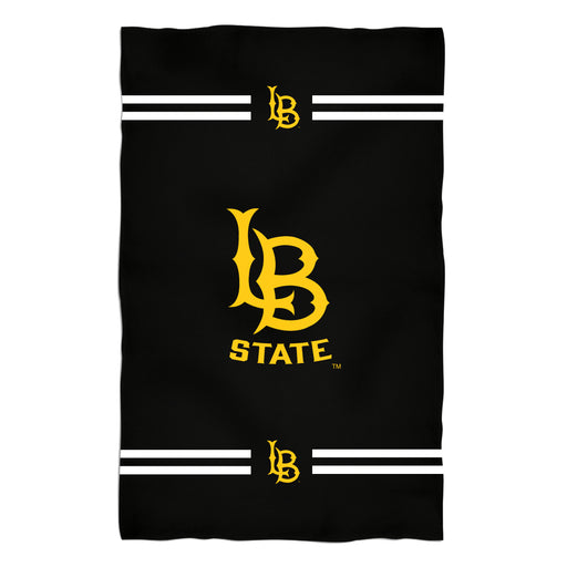 Cal State Long Beach 49ers Vive La Fete Game Day Absorvent Premium Black Beach Bath Towel 51 x 32" Logo and Stripes" - Vive La Fête - Online Apparel Store