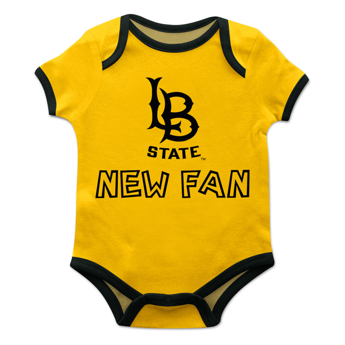 CSULB 49ers Vive La Fete Infant Game Day Gold Short Sleeve Onesie New Fan Logo and Mascot Bodysuit