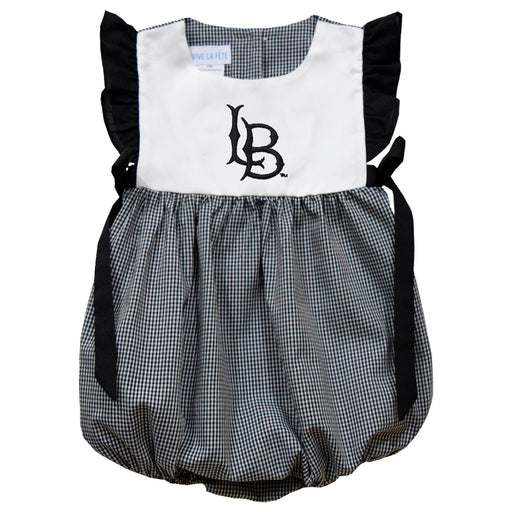 Cal State Long Beach 49ers Embroidered Black Gingham Girls Bubble