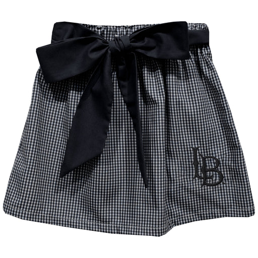 Cal State Long Beach 49ers Embroidered Black Gingham Skirt With Sash