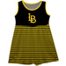 CSULB 49ers Vive La Fete Girls Game Day Sleeveless Tank Dress Solid Black Logo Stripes on Skirt
