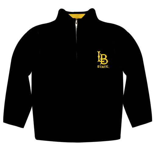 CSULB 49ers Vive La Fete Game Day Solid Black Quarter Zip Pullover Sleeves