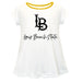 CSULB 49ers Vive La Fete Girls Game Day Short Sleeve White Top with School Logo and Name