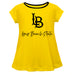 CSULB 49ers Vive La Fete Girls Game Day Short Sleeve Gold Top with School Logo and Name