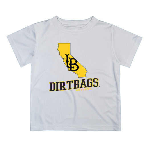 CSULB 49ers Vive La Fete State Map White Short Sleeve Tee Shirt