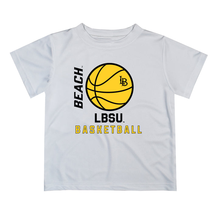 CSULB 49ers Vive La Fete Basketball V1 White Short Sleeve Tee Shirt