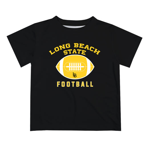 CSULB 49ers Vive La Fete Football V2 Black Short Sleeve Tee Shirt