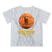 CSULB 49ers Original Dripping Basketball White T-Shirt by Vive La Fete