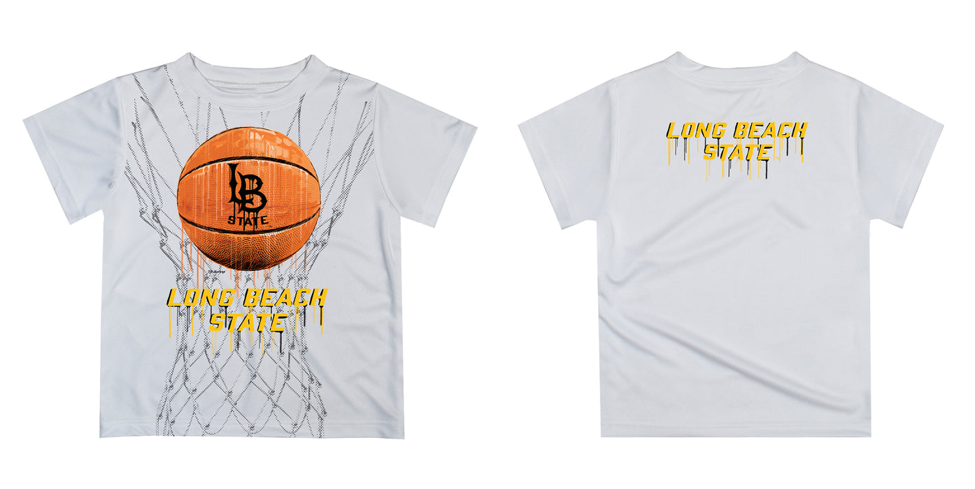 CSULB 49ers Original Dripping Basketball Gold T-Shirt by Vive La Fete - Vive La Fête - Online Apparel Store
