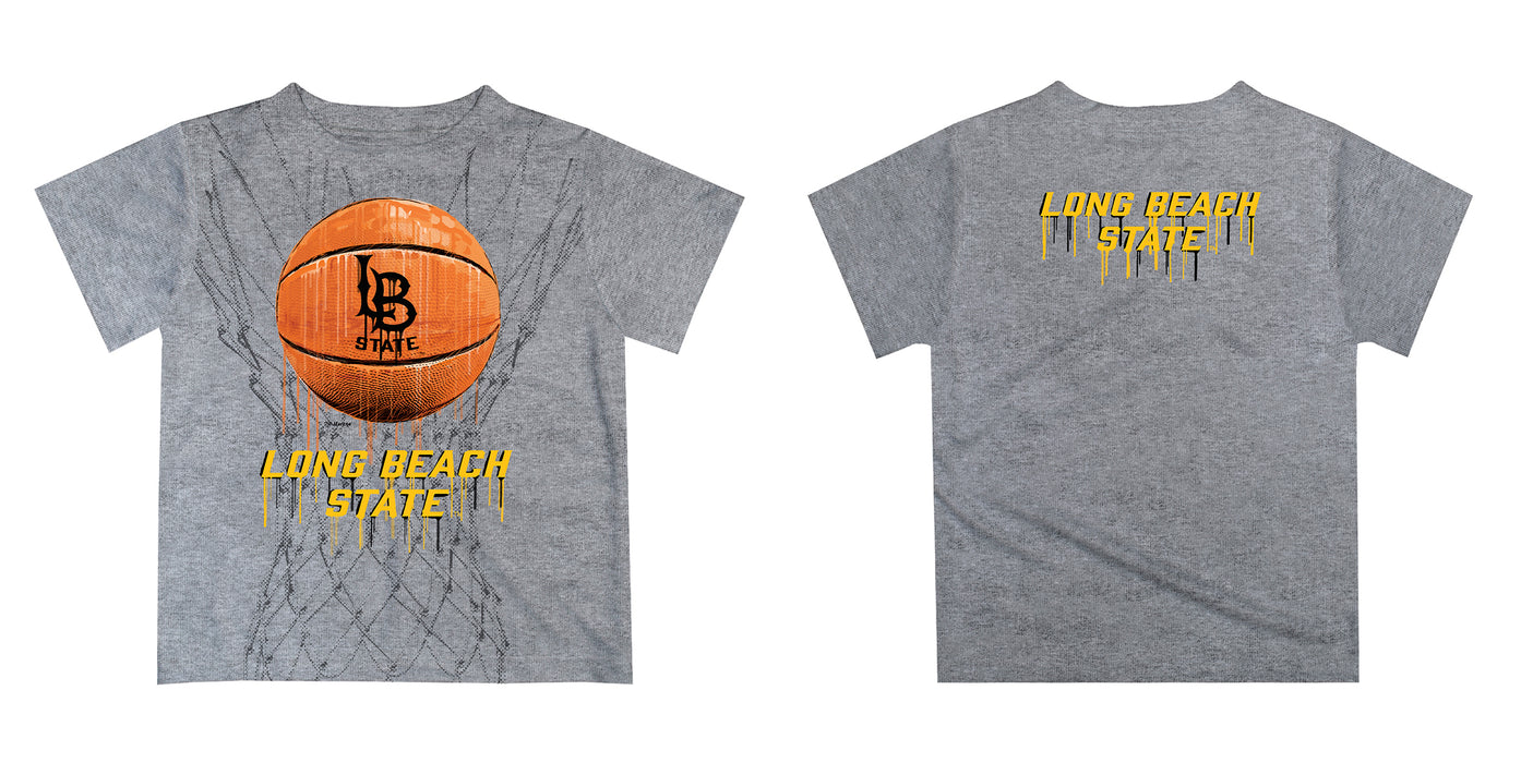 CSULB 49ers Original Dripping Basketball Gold T-Shirt by Vive La Fete - Vive La Fête - Online Apparel Store
