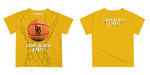 CSULB 49ers Original Dripping Basketball Gold T-Shirt by Vive La Fete - Vive La Fête - Online Apparel Store