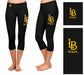 CSULB 49ers Vive La Fete Game Day Collegiate Large Logo on Thigh and Waist Women Black Capri Leggings - Vive La Fête - Online Apparel Store