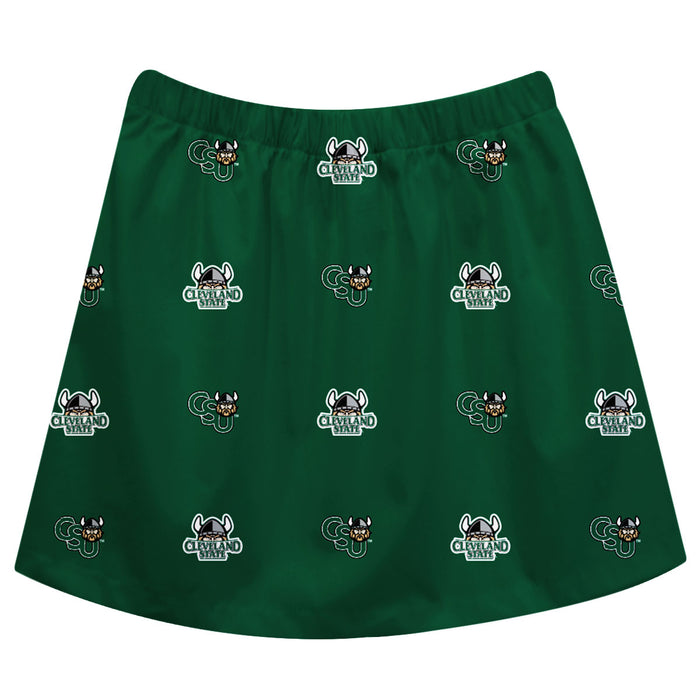 Cleveland State Vikings Skirt Green All Over Logo - Vive La Fête - Online Apparel Store