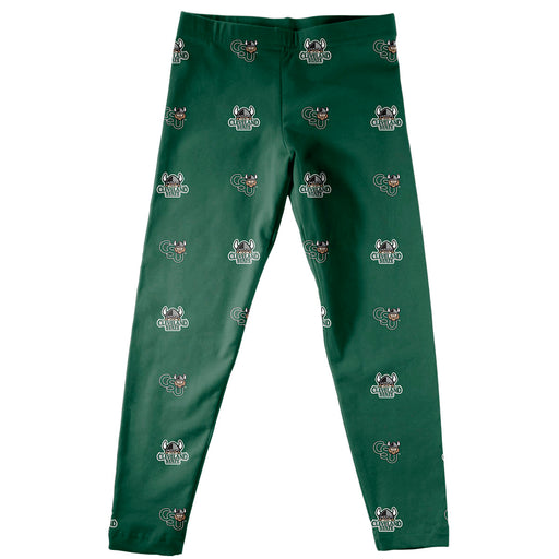 Cleveland State Vikings Vive La Fete Girls Game Day All Over Logo Elastic Waist Classic Play Green Leggings Tights - Vive La Fête - Online Apparel Store