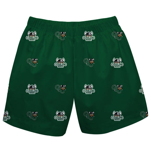 Cleveland State Vikings Vive La Fete Boys Game Day All Over Logo Elastic Waist Classic Play Green Pull On Short - Vive La Fête - Online Apparel Store