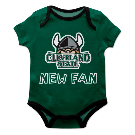 Cleveland State Vikings Vive La Fete Infant Game Day Green Short Sleeve Onesie New Fan Logo and Mascot Bodysuit - Vive La Fête - Online Apparel Store