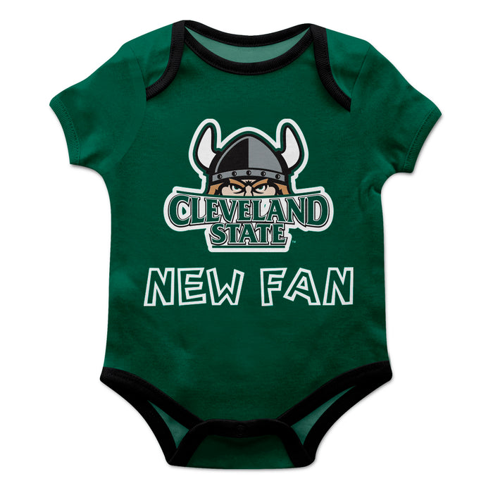 Cleveland State Vikings Vive La Fete Infant Game Day Green Short Sleeve Onesie New Fan Logo and Mascot Bodysuit - Vive La Fête - Online Apparel Store
