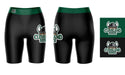 CSU Vikings Vive La Fete Game Day Logo on Thigh and Waistband Black and Green Women Bike Short 9 Inseam" - Vive La Fête - Online Apparel Store