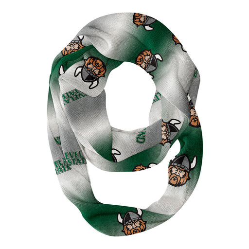 Cleveland State Vikings Vive La Fete All Over Logo Game Day Collegiate Women Ultra Soft Knit Infinity Scarf