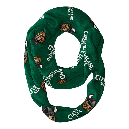 Cleveland State Vikings Vive La Fete Repeat Logo Game Day Collegiate Women Light Weight Ultra Soft Infinity Scarf