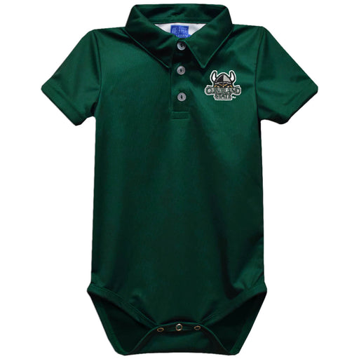 Cleveland State Vikings Embroidered Hunter Green Solid Knit Polo Onesie