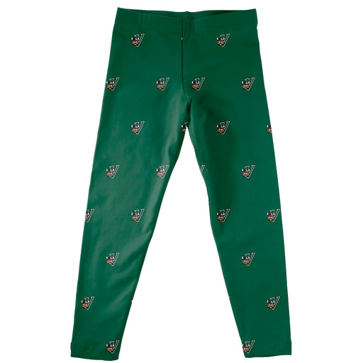 Cleveland State Vikings Vive La Fete Girls Game Day All Over Logo Elastic Waist Classic Play Green Leggings Tights