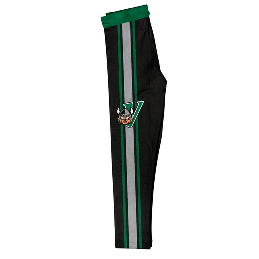 Cleveland State Vikings Vive La Fete Girls Game Day Black with Green Stripes Leggings Tights