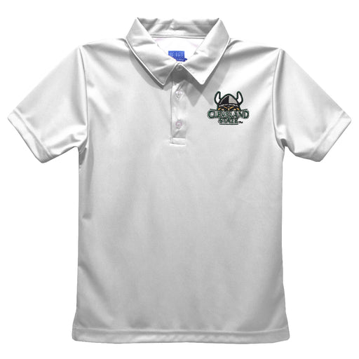 Cleveland State Vikings Embroidered White Short Sleeve Polo Box Shirt