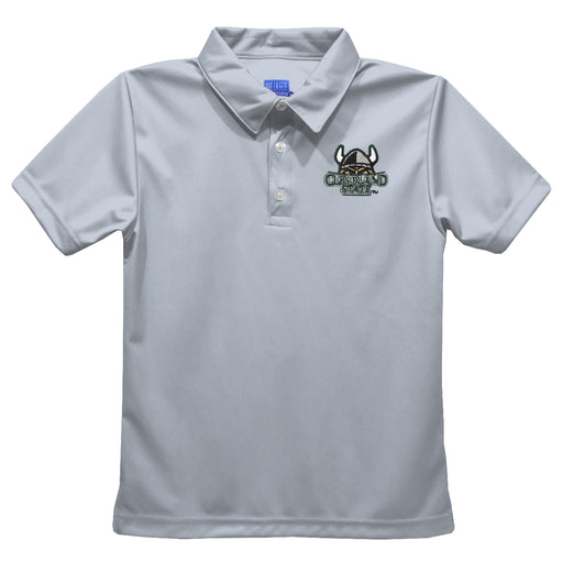 Cleveland State Vikings Embroidered Gray Short Sleeve Polo Box Shirt