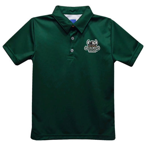 Cleveland State Vikings Embroidered Hunter Green Short Sleeve Polo Box Shirt