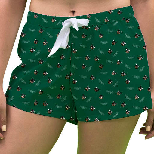 Cleveland State Vikings Vive La Fete Game Day All Over Logo Women Green Lounge Shorts