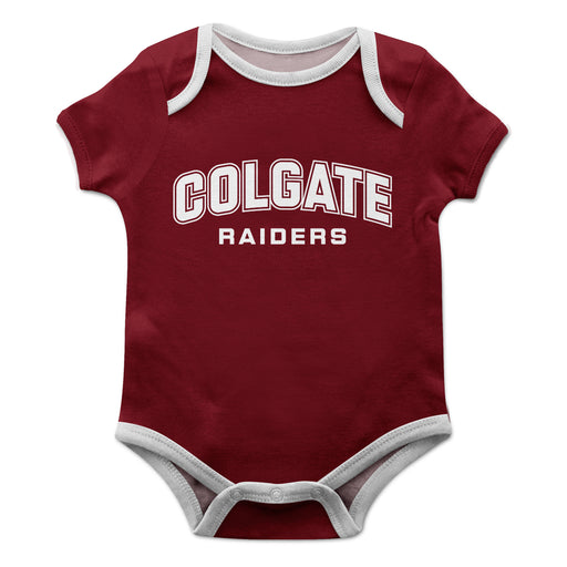 Colgate University Raiders Vive La Fete Infant Game Day Maroon Short Sleeve Onesie New Fan Logo and Mascot Bodysuit - Vive La Fête - Online Apparel Store