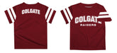 Colgate University Raiders Vive La Fete Boys GameDay Maroon Short Sleeve Tee with Stripes on Sleeves - Vive La Fête - Online Apparel Store