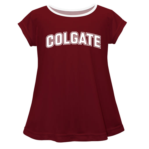 Colgate University Raiders Vive La Fete Girls Game Day Short Sleeve Maroon Top with School Name - Vive La Fête - Online Apparel Store