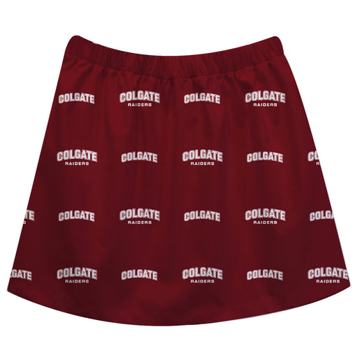 Colgate University Raiders Vive La Fete Girls Game Day All Over Logo Elastic Waist Classic Play Maroon Skirt - Vive La Fête - Online Apparel Store