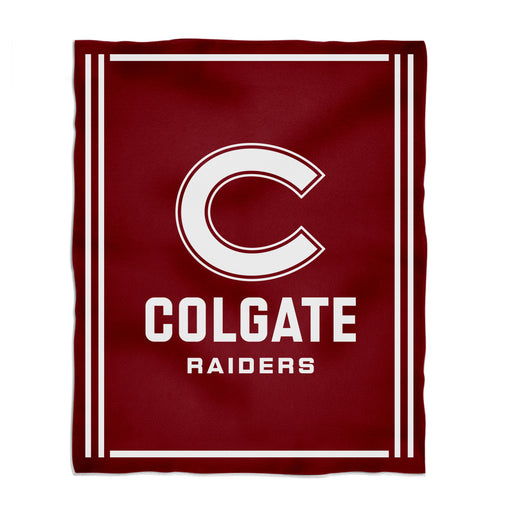 Colgate University Raiders Vive La Fete Kids Game Day Maroon Plush Soft Minky Blanket 36 x 48 Mascot