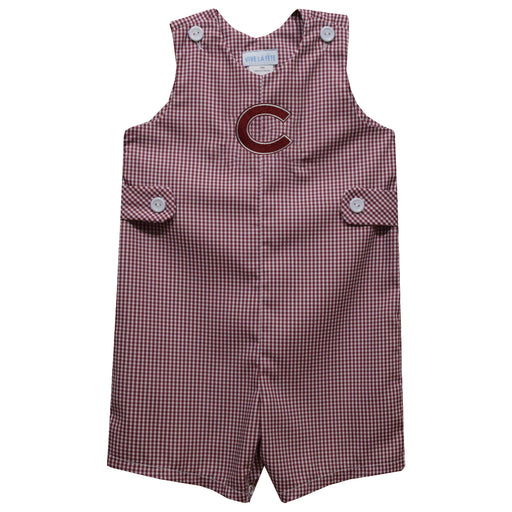 Colgate University Raiders Embroidered Maroon Gingham Boys Jon Jon