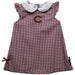 Colgate University Raiders Embroidered Maroon Gingham A Line Dress