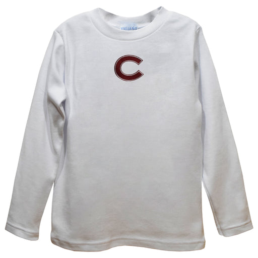 Colgate University Raiders Embroidered White Long Sleeve Boys Tee Shirt