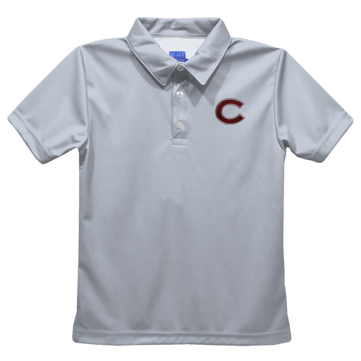 Colgate University Raiders Embroidered Gray Short Sleeve Polo Box Shirt